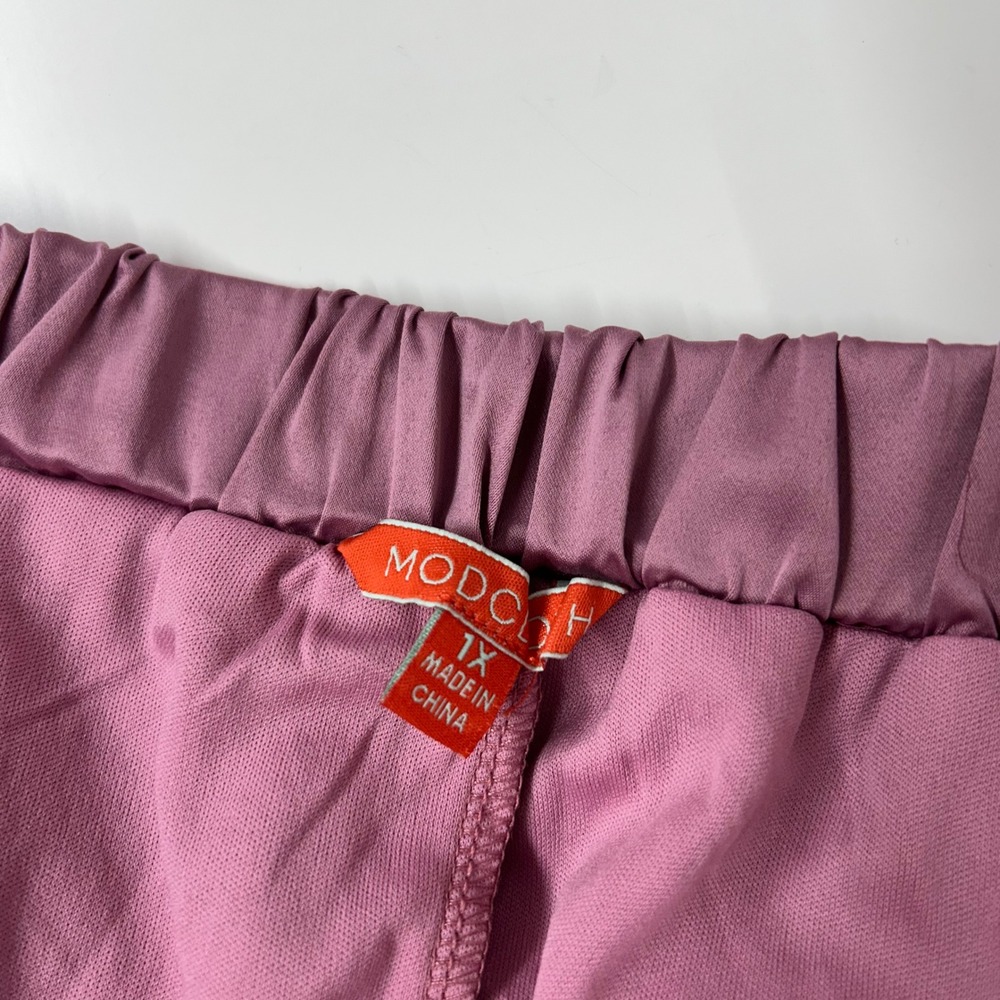 Modcloth Mesh Tulle Skirt Women's Size 1X‎ Mauve Pink Pull On Waist - Picture 2 of 8